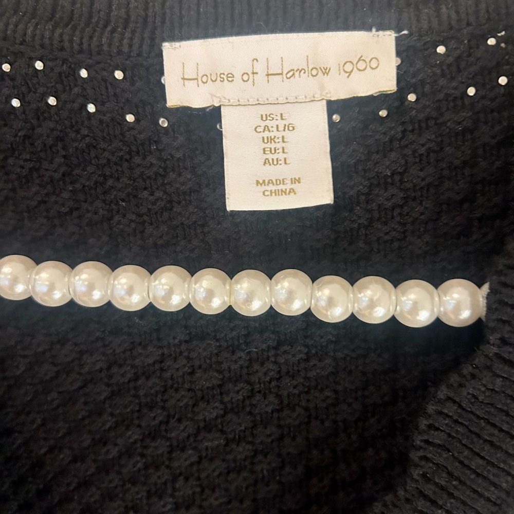 Black Cardigan with Pearl Detailing - Picture 2 of 3